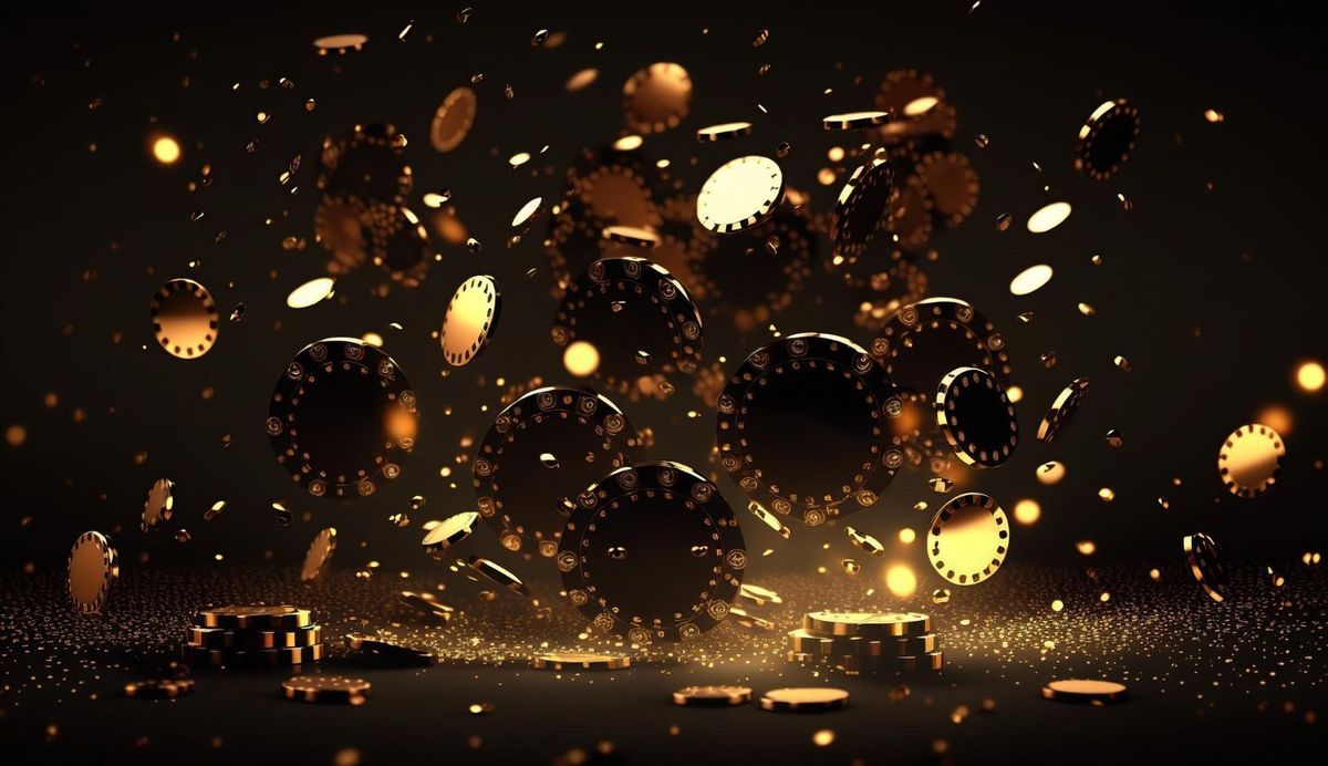 Casino background with golden chips
